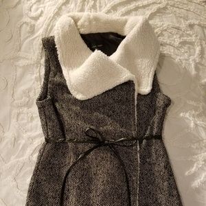Love Tree Shearling Houndstooth Vest